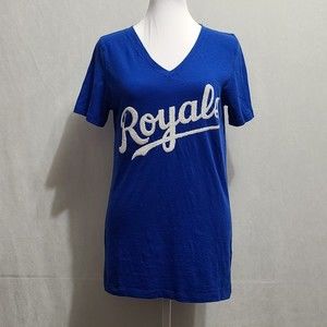 Victoria's Secret PINK Kansas City Royals V-Neck Top Women's Size Large Sequin